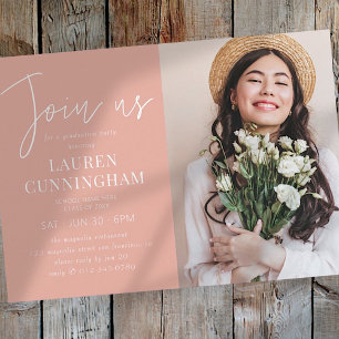 Graduation Minimalist Modern Simple Chic Photo Invitation