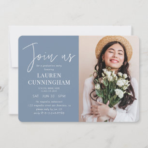 Graduation Minimalist Modern Simple Chic Photo Invitation