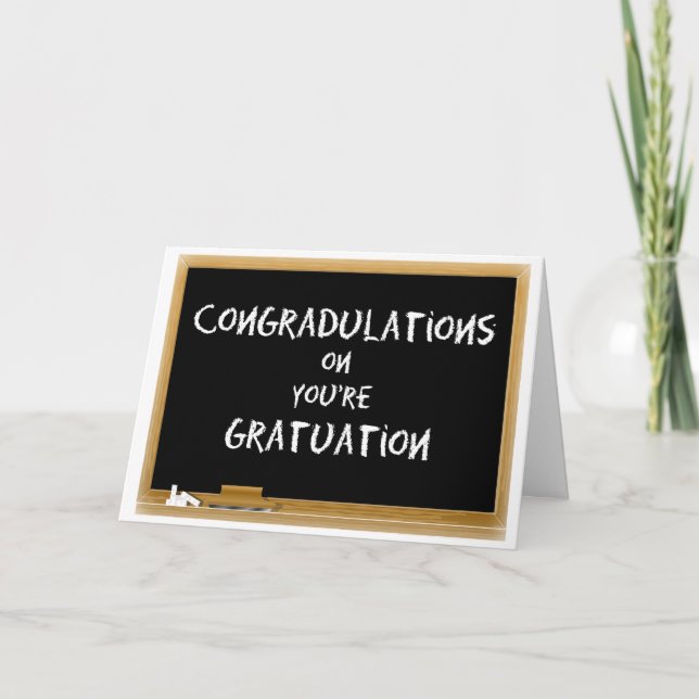 Graduation.  Misspelled. Funny Card (Front)