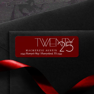 Graduation   Modern Dark Red and White Address