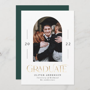 Graduation modern elegant green gold 1 photo arch