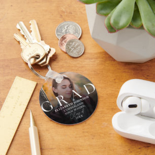 Graduation Modern Elegant Photo Grad Key Ring