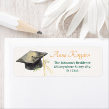 Graduation Modern Elegant Return Address Labels