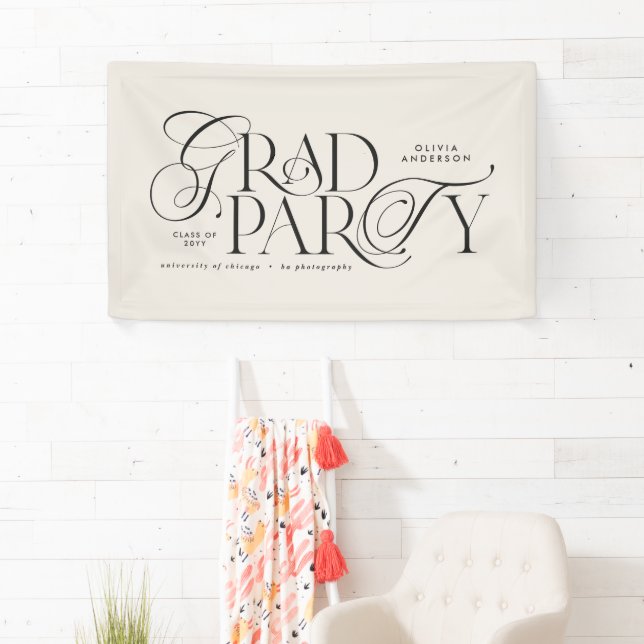 Graduation modern elegant typography black & white banner (Insitu)