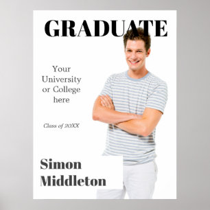 Graduation Modern Graduate Black Headline Photo   Poster