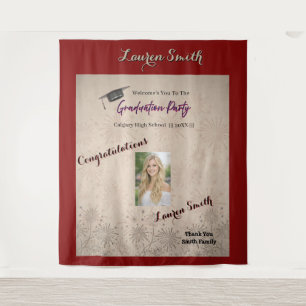 Graduation Modern Graduation Party Invitation Tapestry