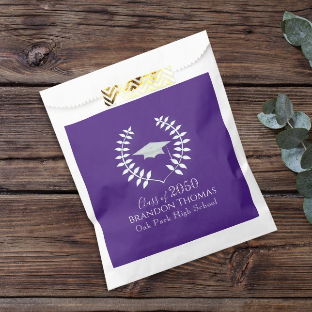Graduation Modern Mortarboard Classic Purple Favour Bags (Creator Uploaded)