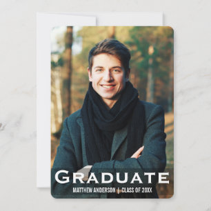 Graduation Modern Photo Card L W R