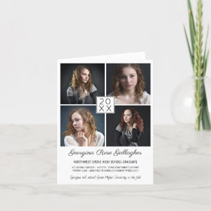 Graduation Modern Photo Collage Simple Grad Announcement