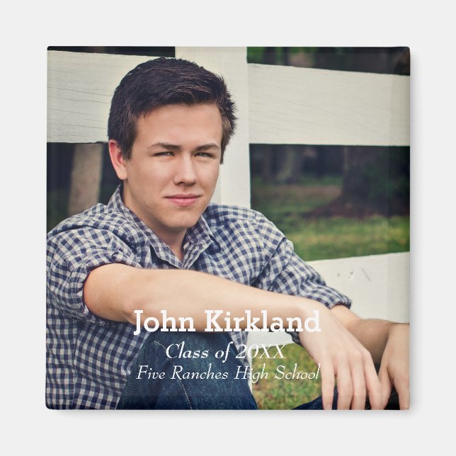 Graduation Modern Photo Flexible Magnet (Front)