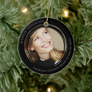 Graduation Modern Photo Keepsake Ceramic Tree Decoration