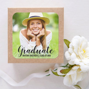 Graduation Modern Photo Name Sticker