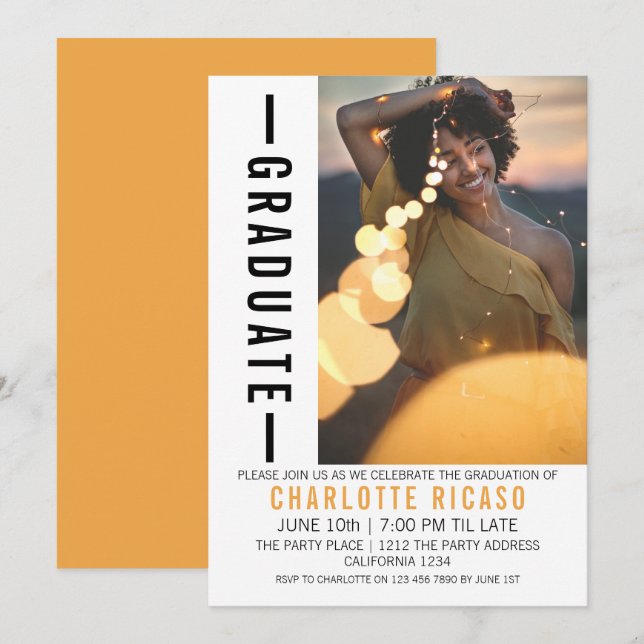 Graduation Modern Photo Template Personalised (Front/Back)