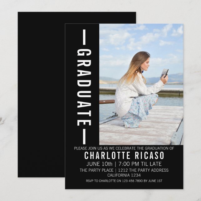 Graduation Modern Photo Template Personalised (Front/Back)