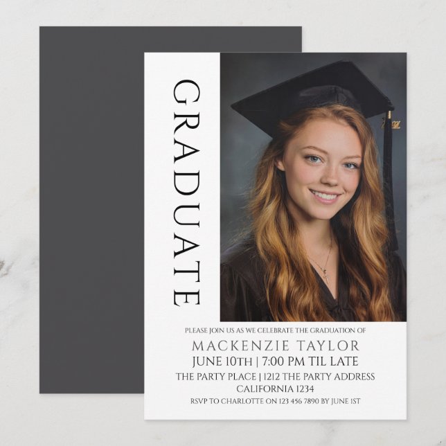 Graduation Modern Photo Template Personalized (Front/Back)
