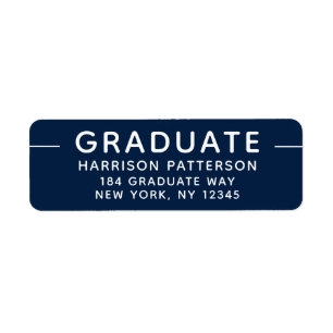 Graduation Modern Script Blue White