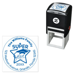 Graduation Modern Super Grad Return Address Self-inking Stamp