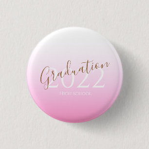 Graduation modern trendy personalised photo invita 3 cm round badge