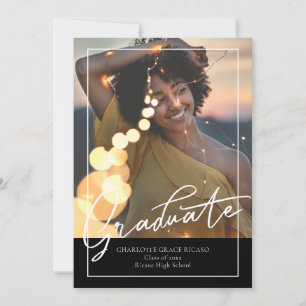 Graduation Modern Typography Photo Personalised Announcement