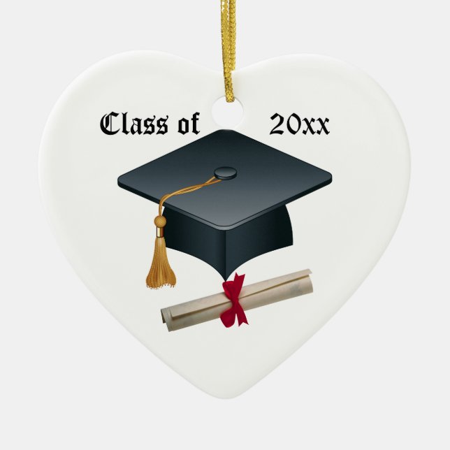 Graduation Mortar & Diploma Ornament (Front)
