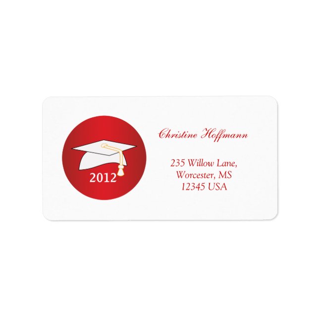 Graduation Mortar Label (Front)