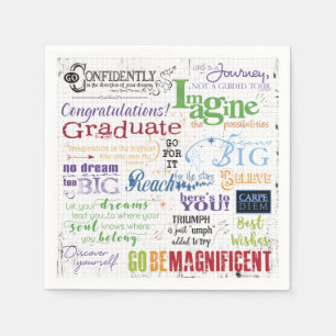 Graduation Motivational Word Art Sayings Napkin