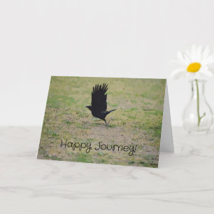 Graduation Moving Trip Black Crow Flying Good Wish Card