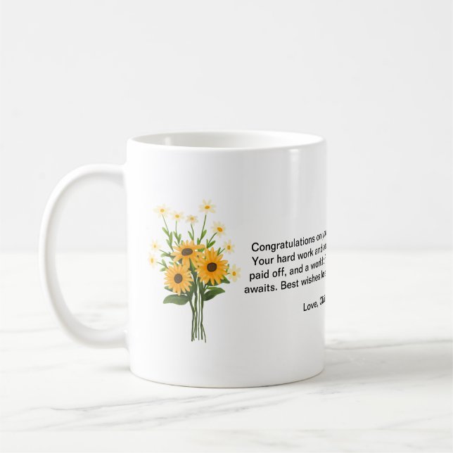Graduation Mug Flower with Photo (Left)