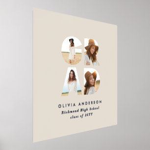 Graduation multi photo modern simple elegant foil prints