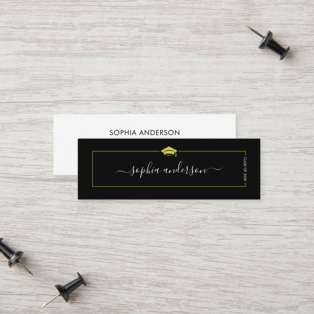 Graduation Name Card - Elegant Classic Insert Card (Front/Back In Situ)