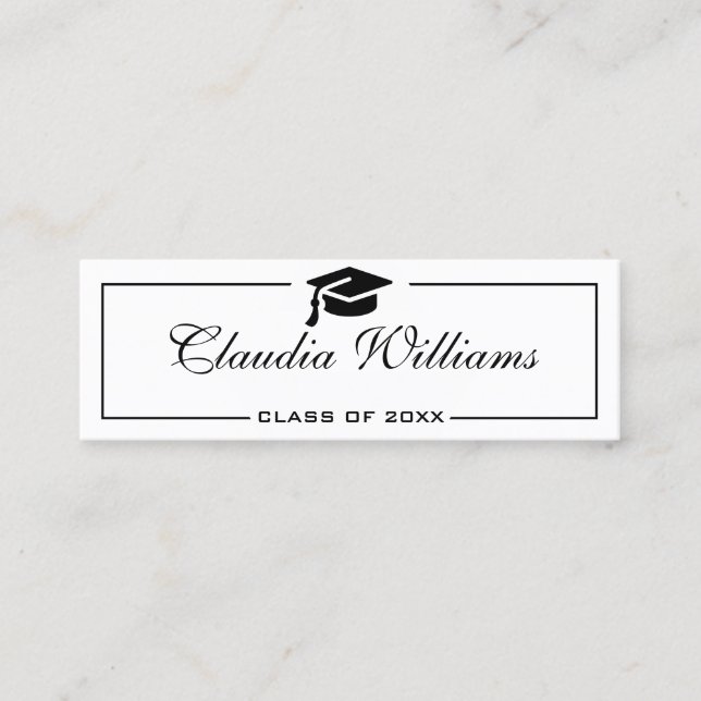 Graduation Name Card . Elegant Classic Insert Card (Front)