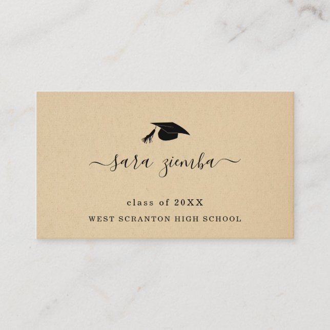 Graduation Name Card Grad Announcement Insert (Front)