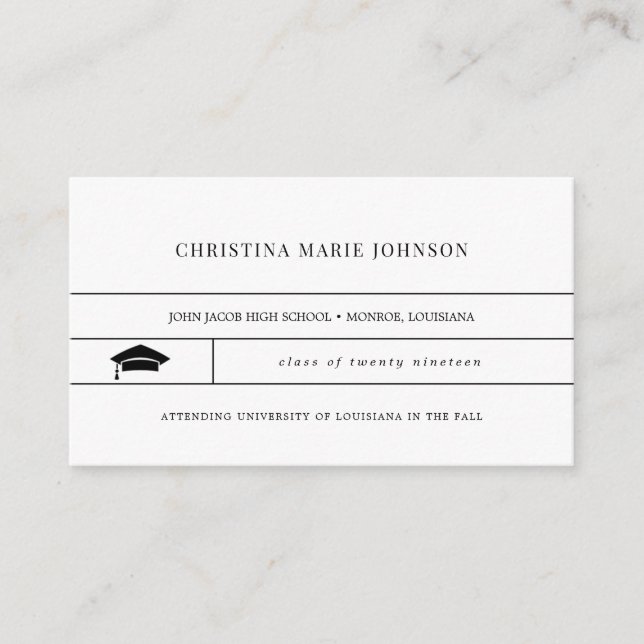 Graduation Name Card Insert (Front)
