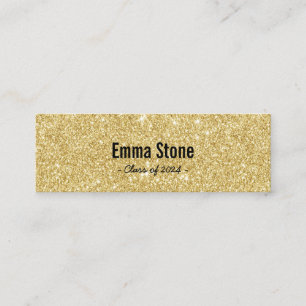 Graduation Name Card Modern Gold Glitter Insert