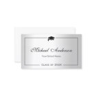 Graduation Name Card Namecard Silver Metallic Look