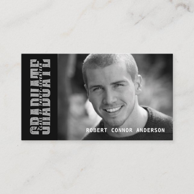 Graduation Name Card Photo - School Colour Choice (Front)