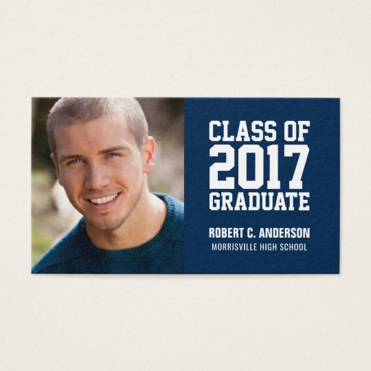 Graduation Name Card Photo - Your Colour Choice