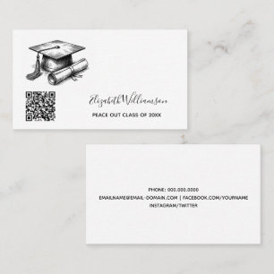 Graduation Name Card QR Code Insert Card