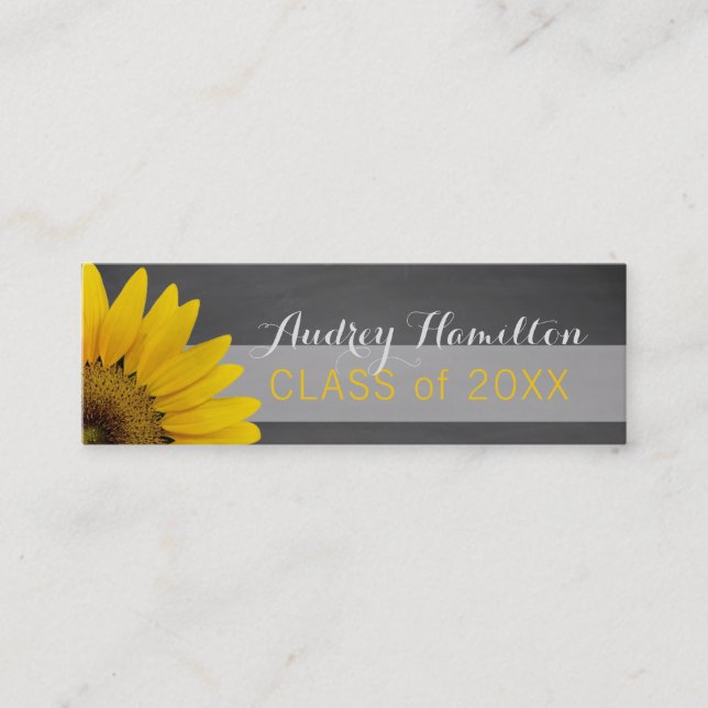 Graduation Name Card Senior Class Insert Sunflower (Front)