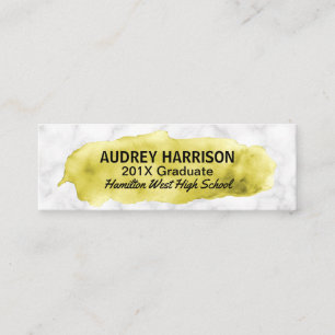 Graduation Name Card Senior Inserts Gold Marble