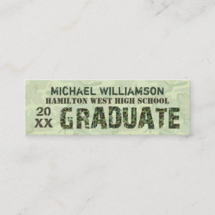 Graduation Name Card Senior Year Insert Camouflage