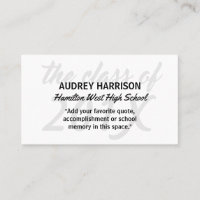 Graduation Name Card Senior Year Inserts Grey Key