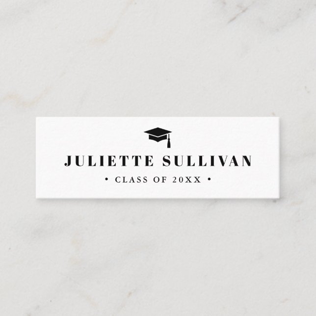 Graduation Name Card | Simple Type Insert Card (Front)