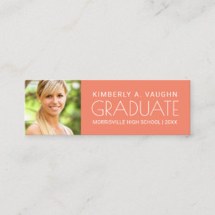 Graduation Name Card with Photo & Edit Colour
