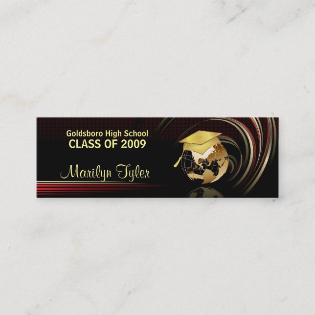Graduation Name Cards - Class of 2009 - Gold (Front)