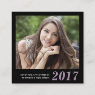 Graduation Name Cards Easy-Edit Photo Square