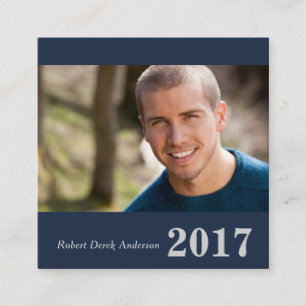 Graduation Name Cards Easy-Edit Square with Photo