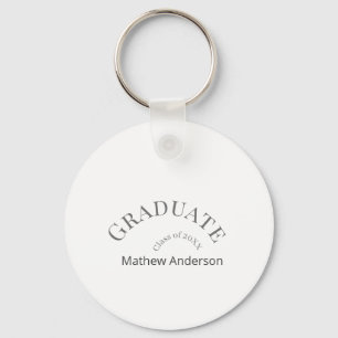 Graduation name class of 20XX grey bold stylish Key Ring