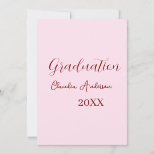 Graduation name class of 20XX mauve calligraphy co Invitation