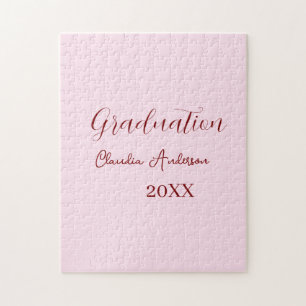 Graduation name class of 20XX mauve calligraphy co Jigsaw Puzzle